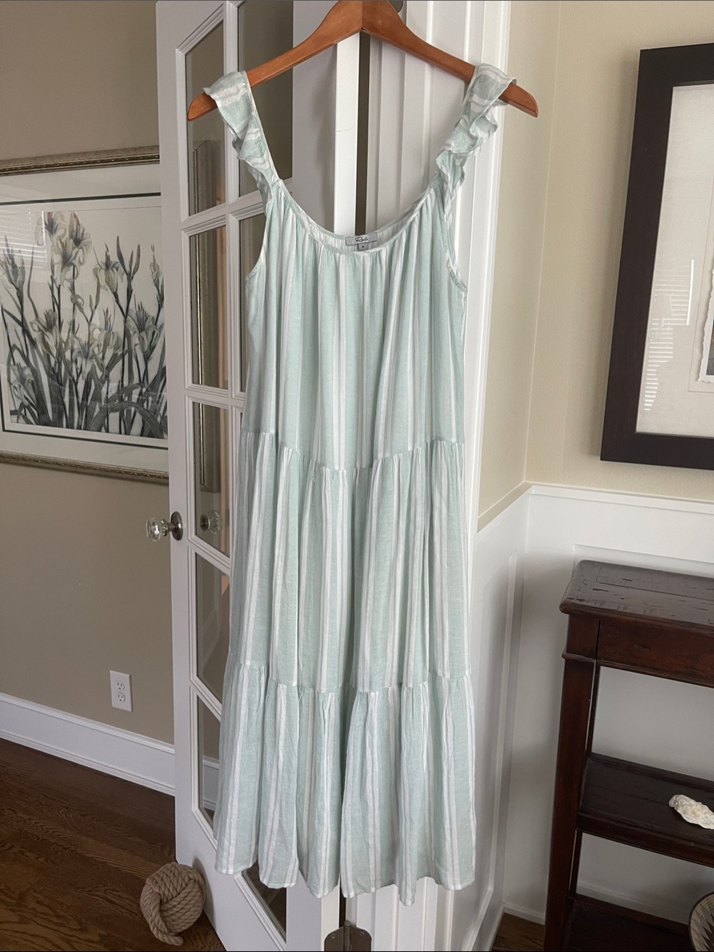 Rails Light Mint Tiered Maxi Dress with Ruffled Straps